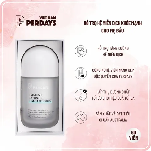 Viên Uống Tăng Cường Miễn Dịch PERDAYS Cho Mẹ Bầu - Hỗ Trợ Khỏe Mạnh & An Toàn, Lọ 60 Viên