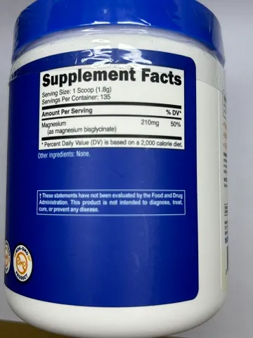 NUTRICOST- MAGNESIUM BISGLYCINATE-210MG-250GRS (Bột) - HỔ TRỢ CƠ XƯƠNG-TIM MẠCH-THẦN KINH