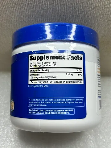 Bột Magiê Glycinate Nutricost 250g - Hỗ trợ cơ xương, tim mạch, và thần kinh - Dinh dưỡng cho người tập thể thao