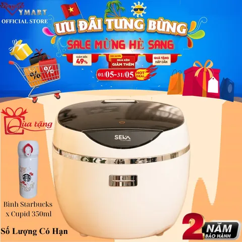 Nồi Cơm Điện Tách Đường SEKA SK1009 - Chất Liệu Inox, Dung Tích 1.8L, Công Nghệ Nấu Thông Minh, Hàng Chính Hãng