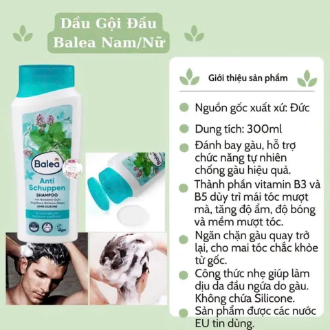 [Hàng Đức] Dầu Gội Giảm Gàu Balea Anti Schuppen 300ml – Sạch Gàu, Ngừa Ngứa, Da Đầu Khỏe Mạnh!