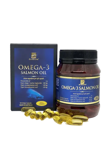 Viên Dầu Cá Hồi Úc Dr Natural Omega 3 Salmon Oil 1000mg - Hộp 180 Viên Giúp Bổ Sung Omega 3 Tốt Cho Mắt, Não, Tim Mạch
