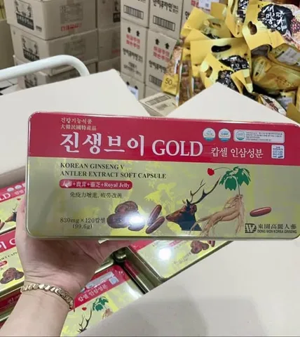 Viên đạm hồng sâm nhung hươu linh chi Gold tổng hợp 120 viên Hàn Quốc