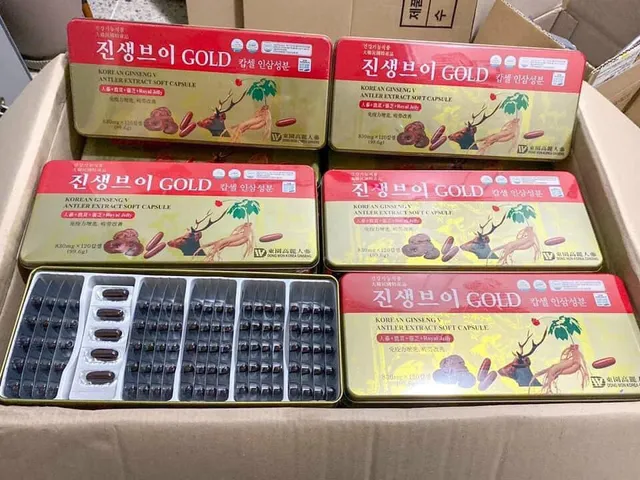 Viên đạm hồng sâm nhung hươu linh chi Gold tổng hợp 120 viên Hàn Quốc