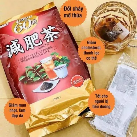 Trà Giảm Mỡ Bụng Genpi Tea Orihiro - Hỗ Trợ Giảm Cân Từ Thiên Nhiên, 60 Gói Tiện Lợi Cho Sức Khỏe