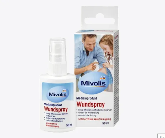 Xịt Khử Trùng và Làm Lành Vết Thương Mivolis WundSpray 50ml - Chăm Sóc Vết Thương An Toàn Cho Gia Đình, Không Chứa Cồn, Dễ Sử Dụng