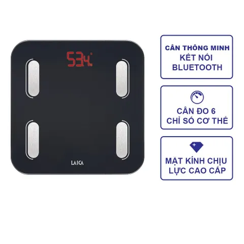 Cân Điện Tử Thông Minh Laica PS7015 - Cân Đo 6 Chỉ Số Cơ Thể, Kết Nối Bluetooth Với Ứng Dụng Laica Home Wellness