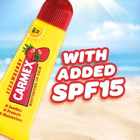 Son Dưỡng Chống Nắng Carmex Strawberry Lip Balm Tube SPF 15 10g