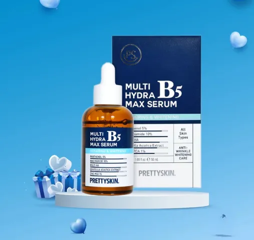 Serum phục hồi dưỡng trắng da B5 Prettyskin 50ml - Chất nhẹ, phù hợp mọi loại da, giúp làm đều màu da và cung cấp độ ẩm hiệu quả.