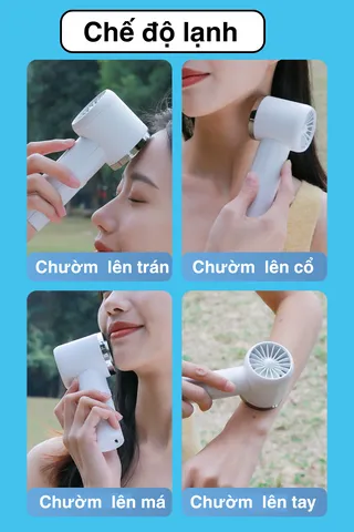 Quạt Mini Tích Điện Cầm Tay FS16 - Quạt Cao Tốc Có Chế Độ Chườm Lạnh, Dễ Dàng Mang Theo, Sảng Khoái Ngay Lập Tức