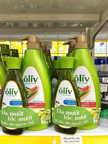 Dầu Gội Dưỡng Tóc Oliv 650ml - Giúp Phục Hồi và Dưỡng Ẩm Tóc Khỏe Mạnh, Tặng Kèm Sữa Tắm 250ml, Thích Hợp Mọi Loại Tóc