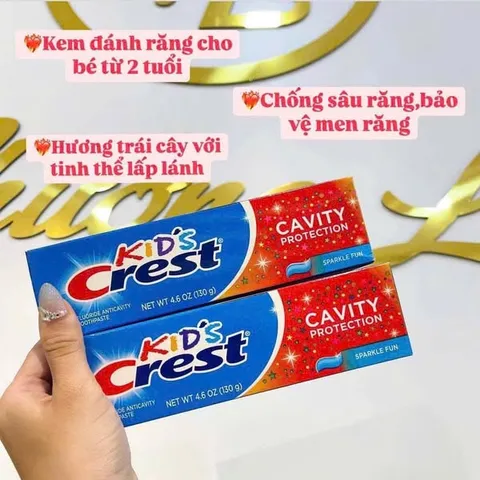Kem Đánh Răng Trẻ Em Kid's Crest 130g - Hỗ Trợ Bảo Vệ Răng Miệng, Hương Vị Thơm Ngon, Sản phẩm Mỹ Dành Cho Trẻ Từ 2 Tuổi Trở Lên