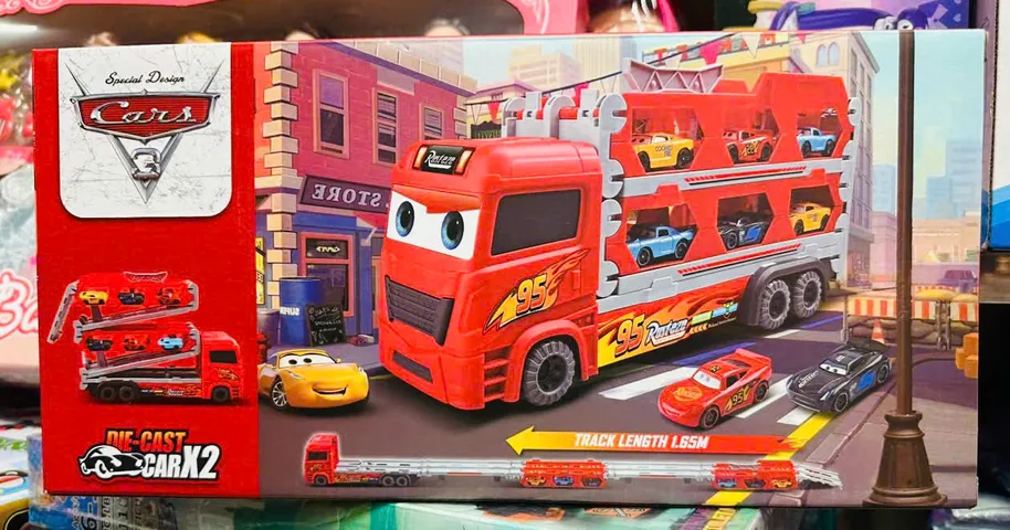 Đồ Chơi Xe Ô Tô Tải 2 Tầng McQueen 95 - Chở 6 Xe Nhỏ Chạy Bằng Đà, Đồ Chơi Giáo Dục Cho Trẻ Em
