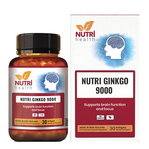 Viên Uống Bổ Não NUTRI GINKGO 9000 - Tăng Cường Trí Nhớ và Tuần Hoàn Não - 30 Viên Hỗ Trợ Sức Khỏe Tinh Thần