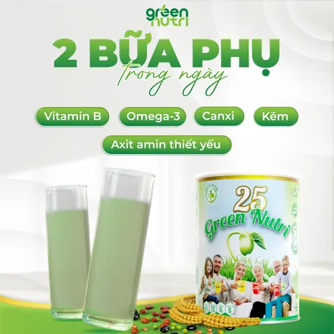 Sữa Hạt Ngũ Cốc 25 Green Nutri Có Chứa Tảo Xoắn Spirulina - Thức Uống Lành Mạnh, Giàu Dinh Dưỡng, Dạng Lon 750g