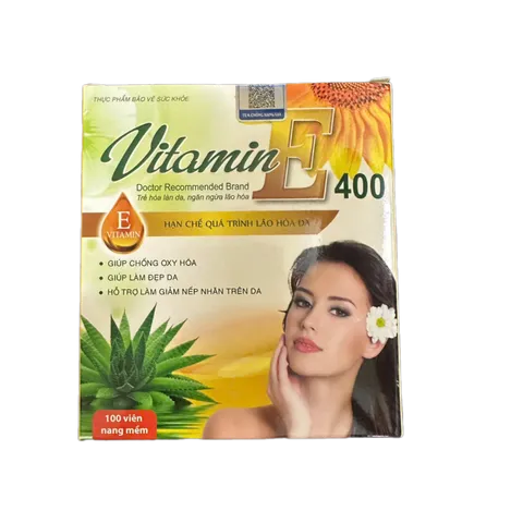 Viên Uống Vitamin E 400 IU Đại Uy - Ngăn Ngừa Lão Hóa, Giảm Nếp Nhăn, Làm Đẹp Da - Hộp 100 Viên Nang Mềm