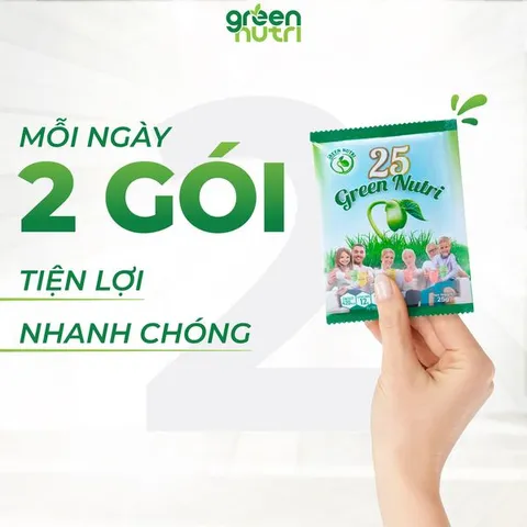Sữa Hạt Ngũ Cốc 25 Green Nutri Có Chứa Tảo Xoắn Spirulina - Hộp 300Gr (12 Gói) - Thức Uống Tốt Cho Sức Khỏe, Thanh Lọc Cơ Thể