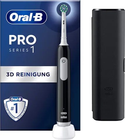 Bàn Chải Đánh Răng Điện Oral-B Pro Series 1 Màu Đen - Công Nghệ Làm Sạch 3 Trong 1, Bảo Vệ Nướu, Kèm Hộp Đựng