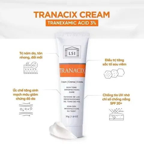 Kem Dưỡng Trắng Sáng Da Tranacix 30g - Giảm Nám, Tàn Nhang, Chống Nắng & Phục Hồi Da Hư Tổn, Phù Hợp Mọi Loại Da