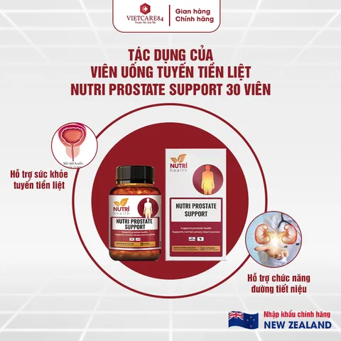 Viên Uống Hỗ Trợ Tuyến Tiền Liệt Nutri Prostate Support - 30 Viên Chiết Xuất Cây Cọ Lùn, Tầm Ma, Kẽm - Sản Phẩm Hỗ Trợ Sức Khỏe Nam Giới