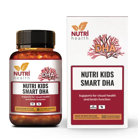 Viên DHA Tảo Biển Nutri Kids Smart DHA (30 Viên) - Bổ Sung Đầu Óc, Hỗ Trợ Phát Triển Thị Lực Cho Trẻ Nhỏ, Không Tanh, Thuần Chay