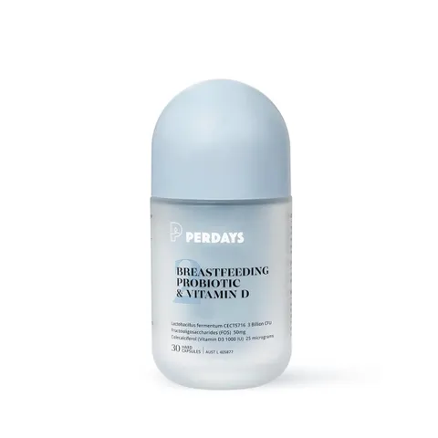 Viên Uống PERDAYS Breastfeeding Probiotic & Vitamin D - Hỗ Trợ Tiêu Hóa, Tăng Cường Miễn Dịch Cho Mẹ Và Bé - Lọ 30 Viên Nhập Khẩu Úc