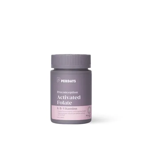 Viên Uống Bổ Sung Acid Folic & Vitamin B Cho Mẹ Bầu - PERDAYS Activated Folate - Lọ 60 Viên