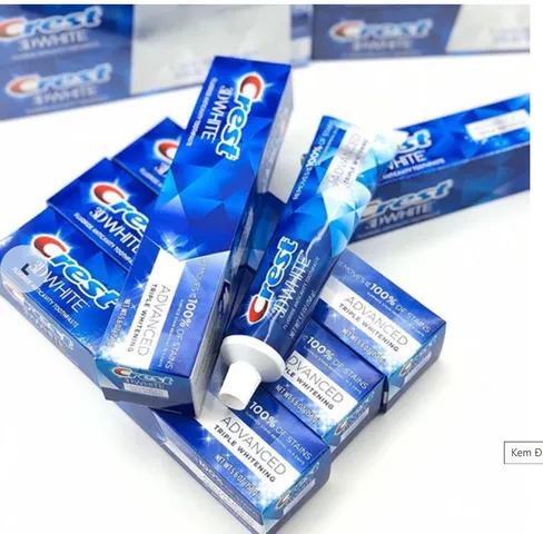 Kem Đánh Răng Crest 3D White Advanced Whitening - Bộ 1 Cây và 5 Cây Tẩy Trắng Răng Hiệu Quả, Hơi Thở Thơm Mát, Sản Phẩm Đáng Tin Cậy Từ Mỹ
