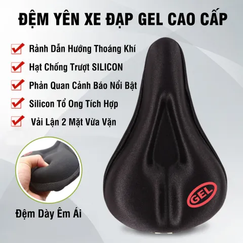 Bọc Yên Xe Đạp Gel Silicon Cao Cấp Mềm Mại Thoáng Khí - Đệm Bọc Yên Xe Đạp PÊ ĐAN Phù Hợp Mọi Loại Xe