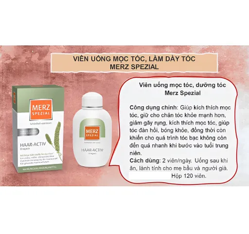 Hỗ trợ mọc tóc Merz Spezial Haar Activ 120 viên của Đức