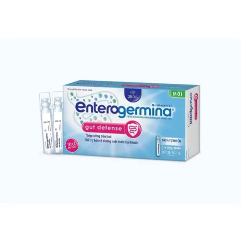 Men Vi Sinh Enterogermina Gut Defense - Tăng Cường Tiêu Hóa, Bảo Vệ Đường Ruột - Hộp 20 Ống Bacillus Clausii Tự Nhiên