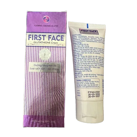 Kem Dưỡng Trắng Da FIRST FACE 50g - Ngừa Nám, Làm Mờ Tàn Nhang, Giúp Da Mịn Màng với Glutathion - Sản phẩm Gama