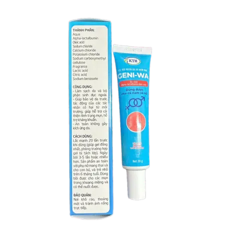 Gel Bôi Geni-WA 20g - Giảm Sùi Mào Gà, Mụn Sinh Dục & Mụn Cóc HPV An Toàn Cho Phụ Nữ Mang Thai và Trẻ Nhỏ