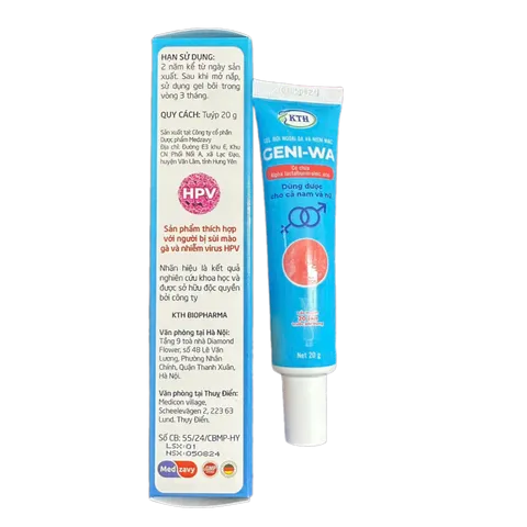 Gel Bôi Geni-WA 20g - Giảm Sùi Mào Gà, Mụn Sinh Dục & Mụn Cóc HPV An Toàn Cho Phụ Nữ Mang Thai và Trẻ Nhỏ