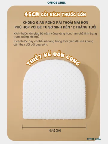 Gối Chống Trào Ngược Cho Bé OFFICE CHILL - Đệm Nâng Đỡ 30 Độ Tối Ưu Hóa Tiêu Hóa cho Trẻ Sơ Sinh, Giảm Nôn Trớ, Ngủ Ngon hơn
