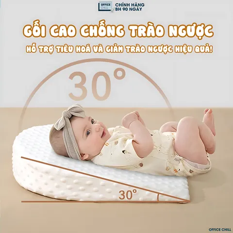 Gối Chống Trào Ngược Cho Bé OFFICE CHILL - Đệm Nâng Đỡ 30 Độ Tối Ưu Hóa Tiêu Hóa cho Trẻ Sơ Sinh, Giảm Nôn Trớ, Ngủ Ngon hơn
