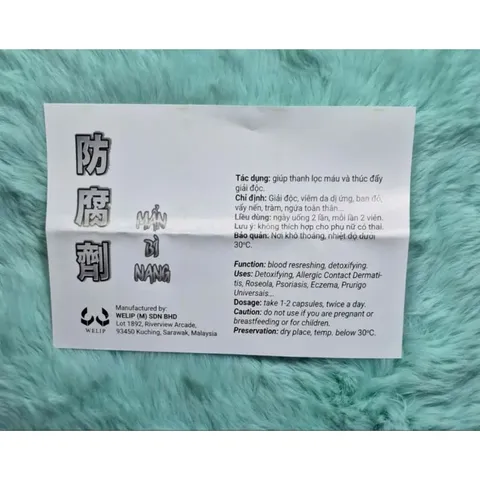 Mẩn Bì Nang Chính Hãng - Giải Độc, Thanh Lọc Máu, Hỗ Trợ Ngứa, Dị Ứng Hiệu Quả - Sản Phẩm Thực Phẩm Chức Năng Malaysia