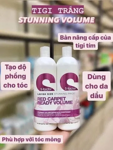 Cặp Bộ Dầu Gội Xả Tigi Trắng Tigi S-Factor dành cho tóc nhuộm