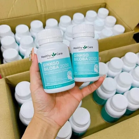 Viên Uống Bổ Não Healthy Care Ginkgo Biloba 2000mg - Hỗ Trợ Tăng Cường Trí Nhớ và Tư Duy - Hộp 100 Viên Úc