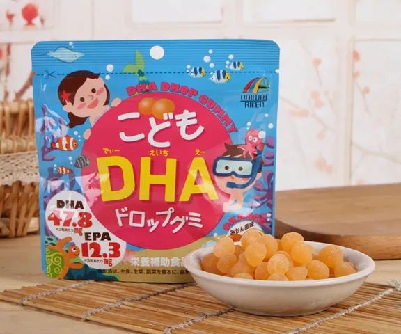 Kẹo Bổ Sung DHA Unimat Riken Nhật Bản - Hỗ Trợ Phát Triển Trí Não Cho Trẻ Em, Vitamin D Và Hương Vị Ngon Miệng, Dinh Dưỡng Thiếu Yếu