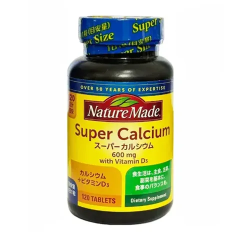 Nature Made Super Canxi 600mg + Vitamin D3 120 viên