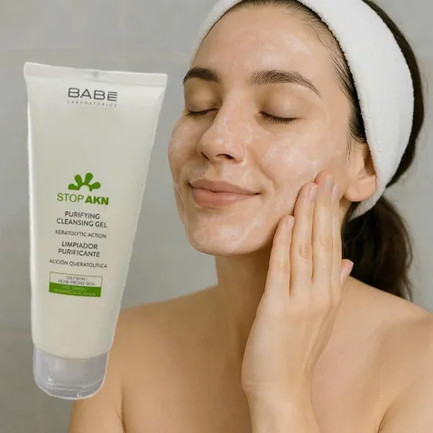 Sữa rửa mặt gel BABE 200ml - Chăm sóc da dầu mụn hiệu quả từ Tây Ban Nha, làm sạch sâu, kiểm soát dầu và ngăn ngừa mụn.