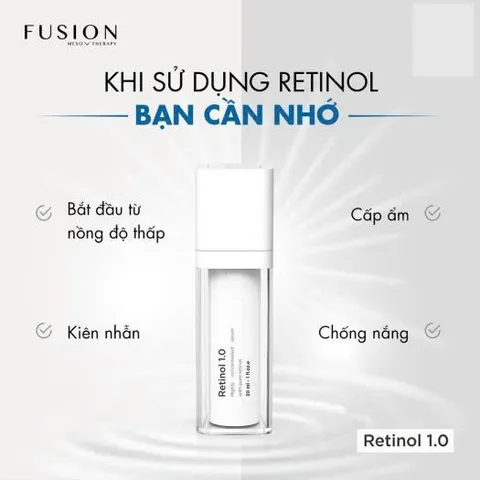 Kem Chống Nám Trẻ Hoá Da Fusion Retinol 1.0 - Serum 30ml Giúp Làm Mờ Đốm Nâu, Giảm Nếp Nhăn, Tái Tạo Da Sáng Mịn