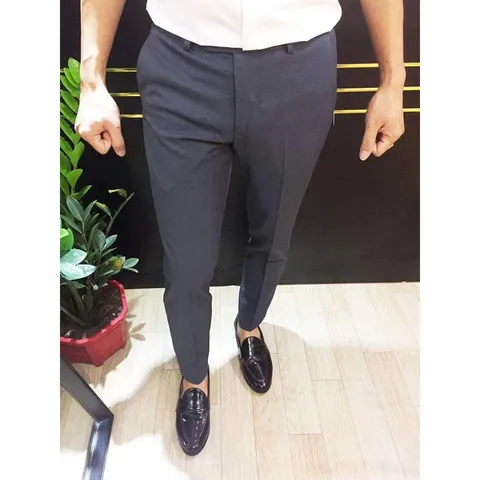 Quần Tây Nam Kiểu Hàn Quốc Dáng Ôm Xám Tiêu - Chất Vải Cotton Không Nhăn, Thời Trang Nam Công Sở, Tiệc, Du Lịch