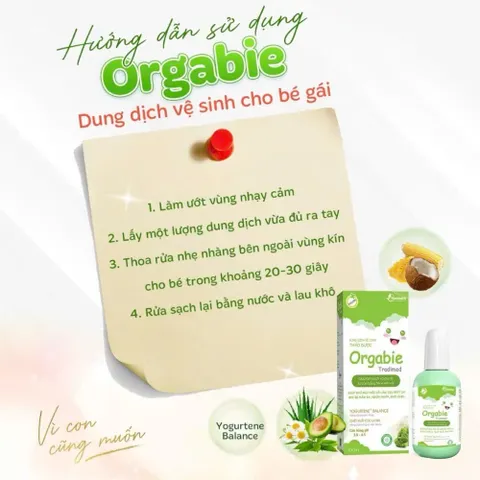 Dung Dịch Vệ Sinh Cho Bé Gái Tradimed Orgabie 100ml - Khử Mùi, Cân Bằng pH Tự Nhiên, Ngăn Ngừa Viêm Nhiễm Da Kín