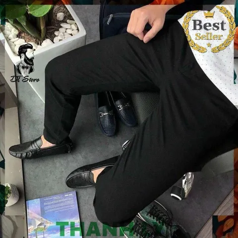 Quần Kaki Nam Đen Dáng Âu Slimfit Cao Cấp - Thời Trang Trẻ Trung, Năng Động - Dễ Phối Đồ Đi Học, Đi Chơi, Đi Làm