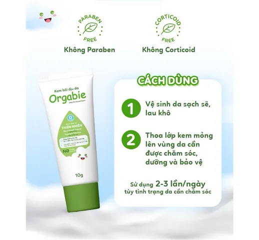 Kem Bôi Dịu Da Orgabie 30g - Chăm Sóc Da Cho Bé, Giảm Hăm, Ngăn Ngừa Viêm Ngứa, Dưỡng Ẩm Tự Nhiên, Không Corticoid, Không Paraben