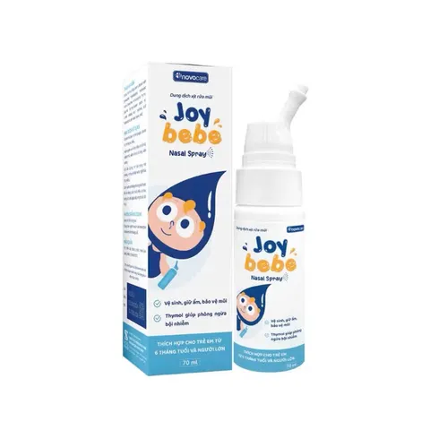 Dung Dịch Xịt Mũi Joy Bebe 70ml - Vệ Sinh Mũi, Giữ Ẩm, Ngăn Ngừa Nghẹt Mũi, Viêm Mũi Dị Ứng, An Toàn Cho Trẻ Em từ 6 Tháng Tuổi