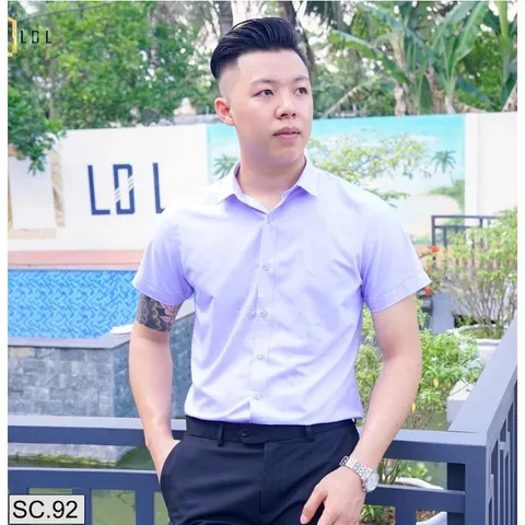 Áo Sơ Mi Nam Ngắn Tay Chất Lụa Cotton - Mát Mẻ, Không Nhăn, Dễ Phối Đồ, Thiết Kế Hàn Quốc - Phù Hợp Mọi Dịp
