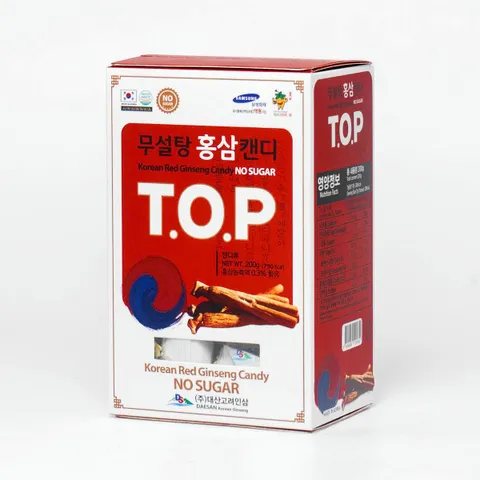 Kẹo Sâm không đường Hàn Quốc TOP hộp 200g